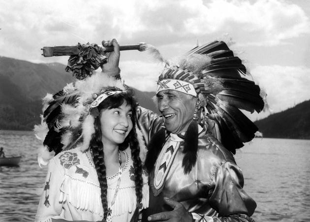 Diana Dunstan and Chief Dan George, 1960