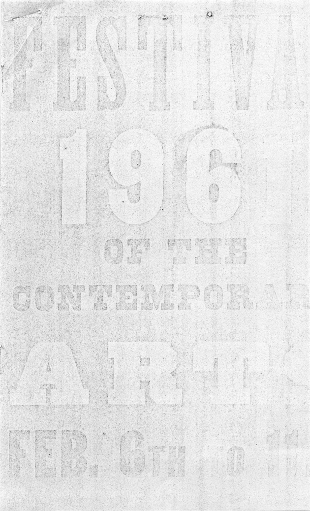 Pamphlet for the 1961 Festival of Contemporary Arts Feb 6th to 11th