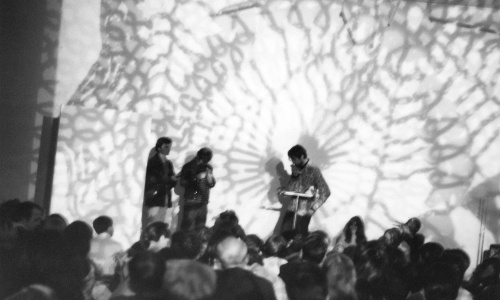Michael de Courcy, Mandan Ghetto performing at Intermedia Nights, 1968