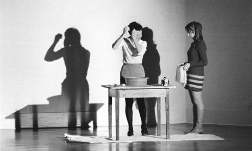 Michael de Courcy, Gathie Falk performing at Chromatic Steps, 1968