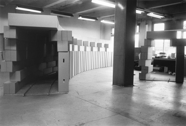 Bob Arnold fabricating an instillation for Electrical Connection, Michael de Courcy, Bob Arnold, 1969