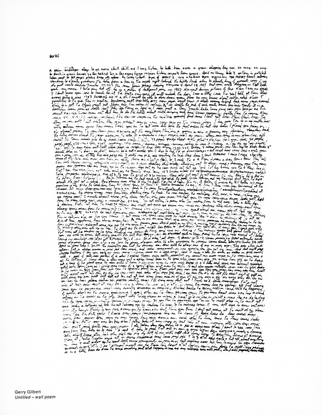 Gerry Gilbert, Untitled Wall Poem, 1969