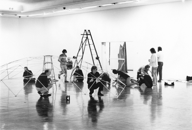 Installing the Dome Show at Intermedia, Michael de Courcy, 1970