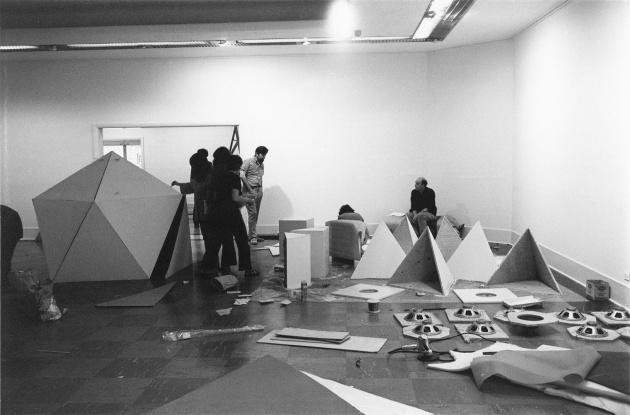 Installing the Dome Show at Intermedia, Michael de Courcy, 1970