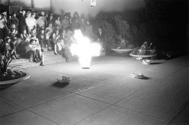 Performance in front of the Vancouver Art Gallery at the Dome Show, 1970