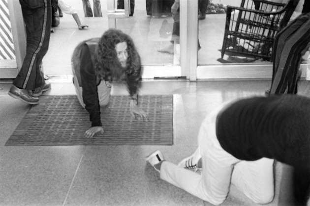 Michael de Courcy,Poets entering the gallery at the Dome Show, 1970