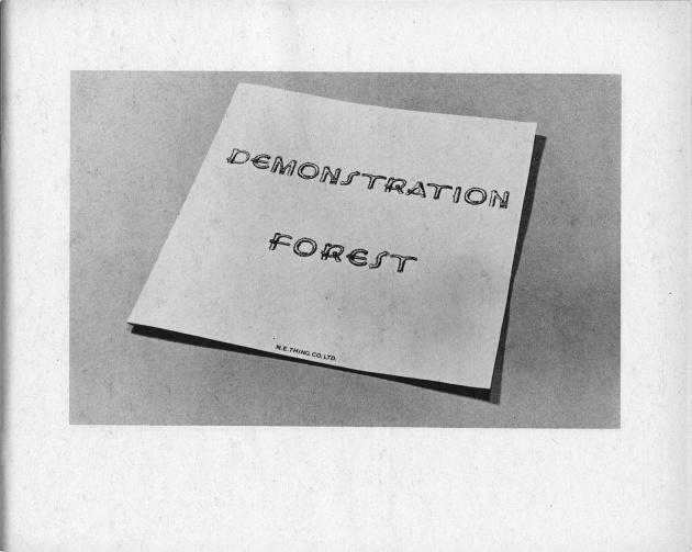 N.E. Thing Co. Ltd, Demonstration Forest, 1970