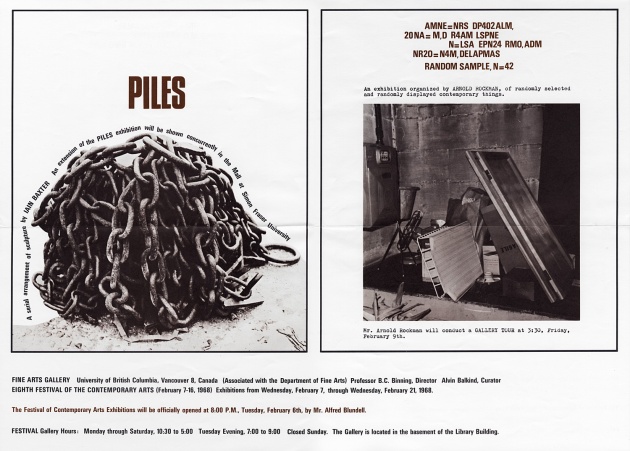 Two Shows: Piles/Random Sample (exhibition poster), 1968