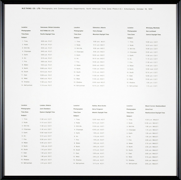 N.E. Thing Co., North American Time Zone Photo-VSI-Simultaneity, October 19, 1970