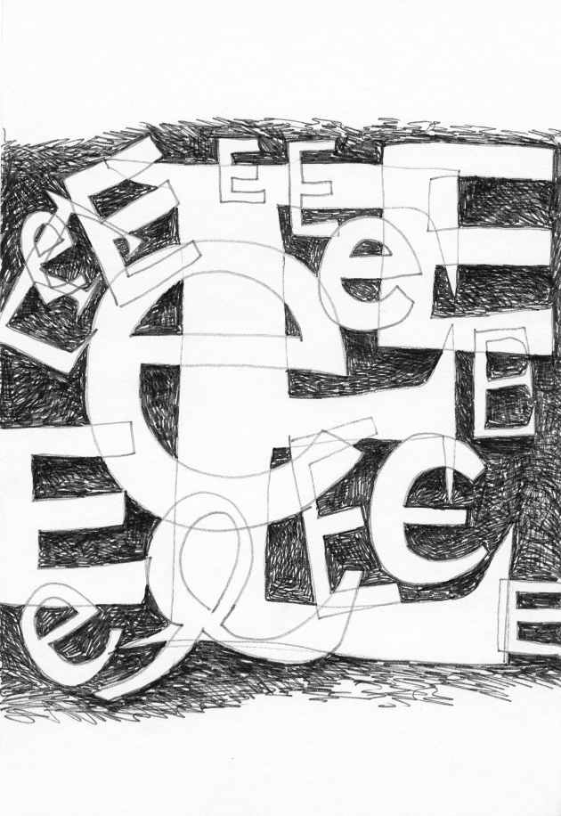 Carole Itter, Diminishing Alphabet, Series of 26 drawings, c. 1971