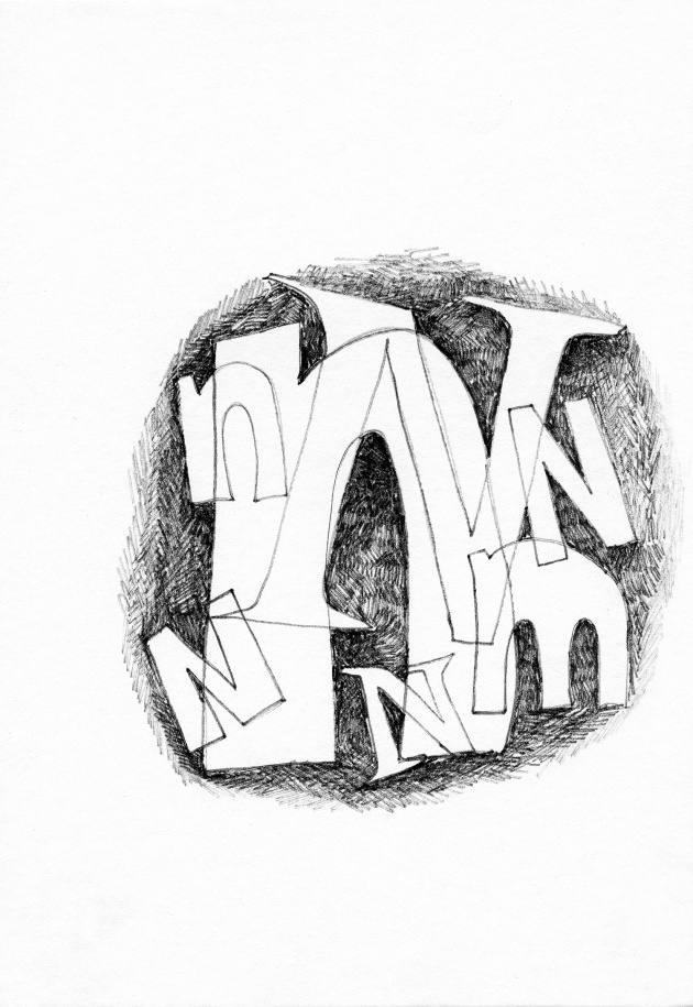 Carole Itter, Diminishing Alphabet, Series of 26 drawings, c. 1971