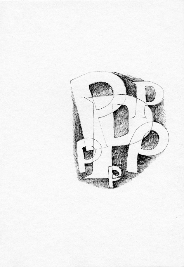 Carole Itter, Diminishing Alphabet, Series of 26 drawings, c. 1971