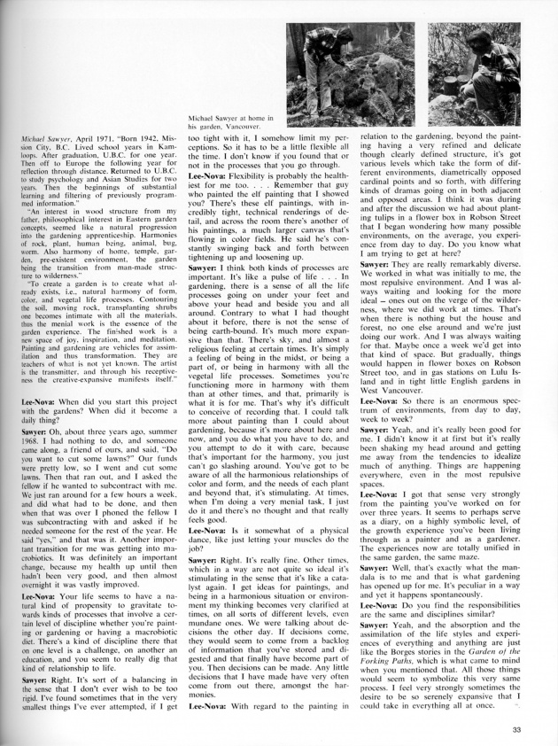 "Our Beautiful West Coast Thing",  artscanada, June/July, 1971 (page 33)